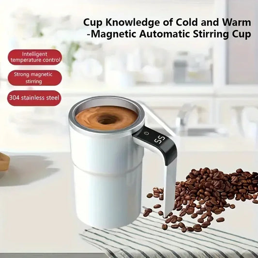 Showing Smart Temperature Control Stirring Coffee Cup features