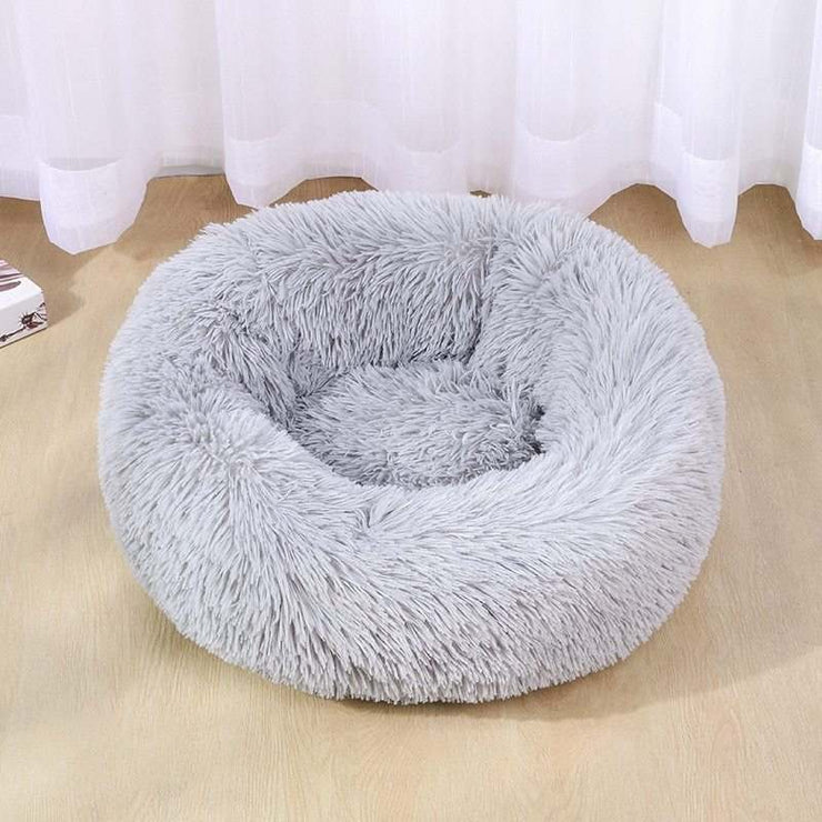 Ultra-comfy dog bed with super soft cushioning, non-slip bottom, and removable washable cover.