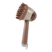 Silicone massage bath brush for pets in brown color.
