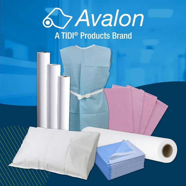 Avalon 703 Disposable Pillowcases, Blue, 21" x 30" (Pack of 100) - Single-Use, Tissue with Poly Backing to Prevent Leak-Through, Pebble Embossed, Medical Supplies-The Joop Basket