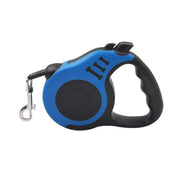 Durable retractable 3m and 5m dog leash with ergonomic handle.