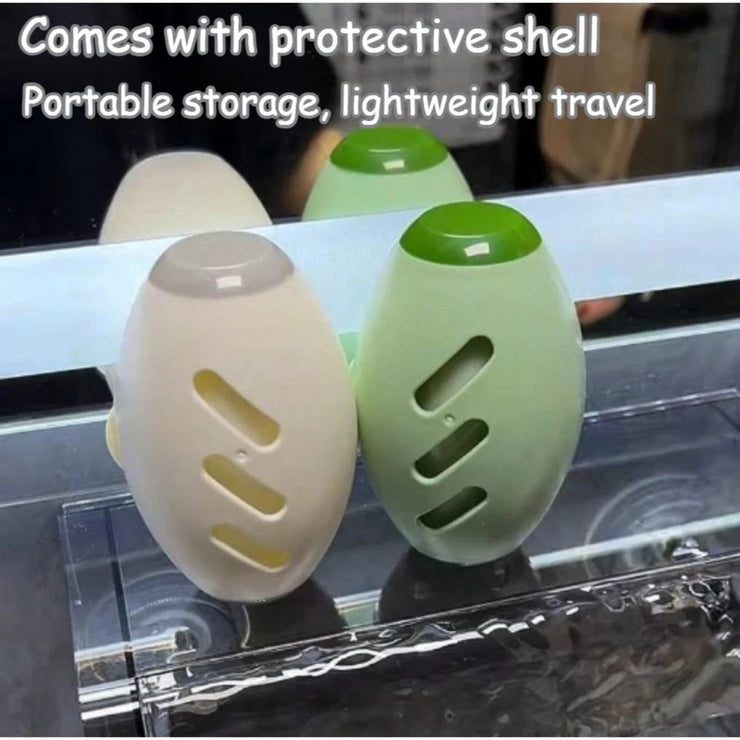 Portable lint rollers with protective shell for lightweight travel, ideal for removing pet hair and dust.