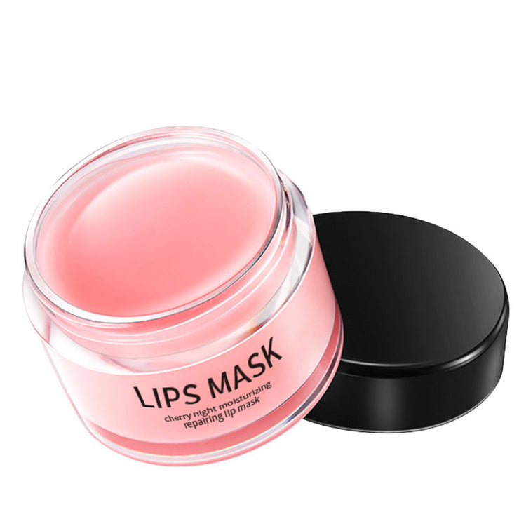 Moisturizing lip mask in a stylish container, designed for nourishing and hydrating lips.