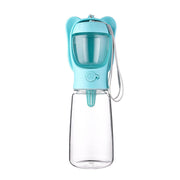 2 in 1 dog water bottle with food container, portable and leak-proof, ideal for travel.