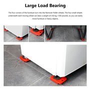 5PCS Move Removal Heavy Furniture Movers Shifter Lifter Slider Wheels Moving Kit