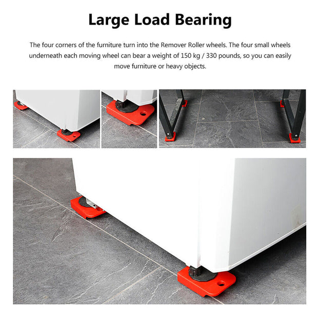 5PCS Move Removal Heavy Furniture Movers Shifter Lifter Slider Wheels Moving Kit-The Joop Basket