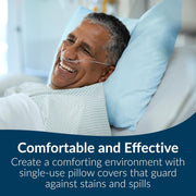 Avalon 703 Disposable Pillowcases, Blue, 21" x 30" (Pack of 100) - Single-Use, Tissue with Poly Backing to Prevent Leak-Through, Pebble Embossed, Medical Supplies