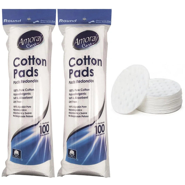 200 Count Round Hypoallergenic 100% Cotton Pads for Makeup, Cosmetics, Nail Polish, and Baby Care-The Joop Basket
