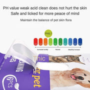 PET cleaning deodorizing wipes with pH 6.1 for safe pet skin care and hygiene.