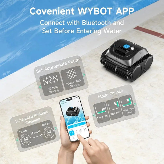 (2025 Upgrade) WYBOT C1 Pool Robot Vacuum for Inground Pools, 4-in-1 Cordless Robotic Pool Cleaner Lasts 150min-The Joop Basket