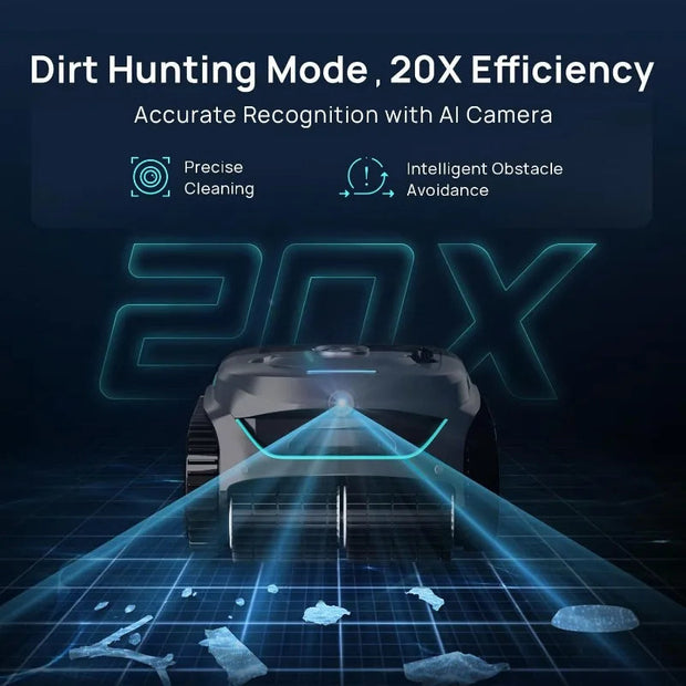 (2025 New) WYBOT C2 Vision Robotic Pool Cleaner with Camera, 8-in-1 Pool Vacuum for Inground Pools, Powerful Suction-The Joop Basket