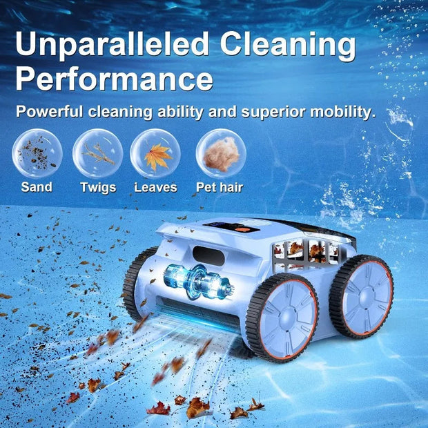 (2025 New) Robotic Pool Vacuum, Robotic Pool Cleaner for Inground Pools, Smart Navigation, Floor/Wall/Waterline Cleaning-The Joop Basket