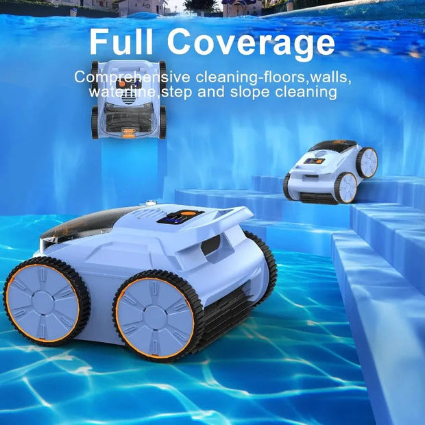 (2025 New) Robotic Pool Vacuum, Robotic Pool Cleaner for Inground Pools, Smart Navigation, Floor/Wall/Waterline Cleaning-The Joop Basket