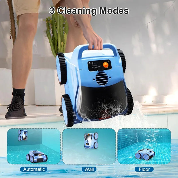 (2025 New) Robotic Pool Vacuum, Robotic Pool Cleaner for Inground Pools, Smart Navigation, Floor/Wall/Waterline Cleaning-The Joop Basket