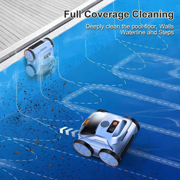 (2025 New) Robotic Pool Vacuum, Robotic Pool Cleaner for Inground Pools, Smart Navigation, Floor/Wall/Waterline Cleaning-The Joop Basket