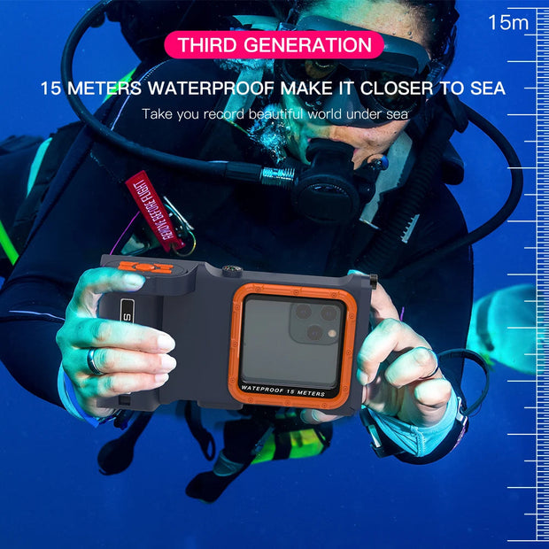 15M Bluetooth Diving Waterproof Case Housing Photo Video Taking Underwater Cover Case for iPhone Samsung Huawei Xiaomi Oneplus-The Joop Basket