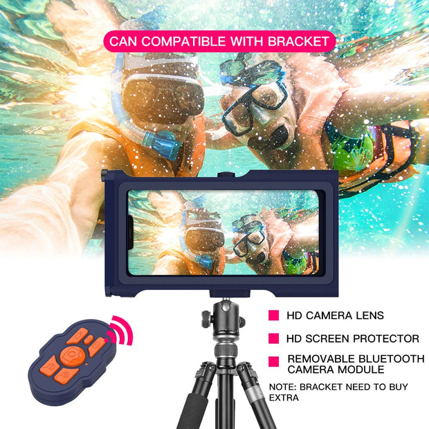 15M Bluetooth Diving Waterproof Case Housing Photo Video Taking Underwater Cover Case for iPhone Samsung Huawei Xiaomi Oneplus-The Joop Basket