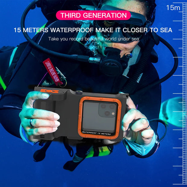 15M Bluetooth Diving Waterproof Case Housing Photo Video Taking Underwater Cover Case for iPhone Samsung Huawei Xiaomi Oneplus-The Joop Basket