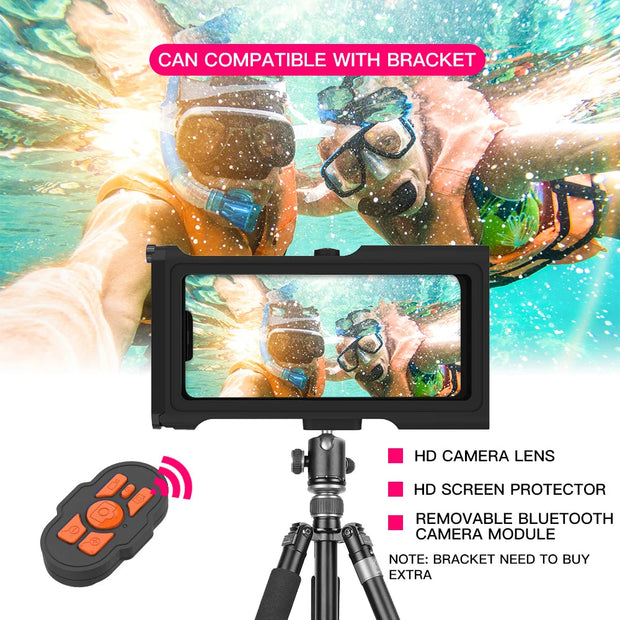 15M Bluetooth Diving Waterproof Case Housing Photo Video Taking Underwater Cover Case for iPhone Samsung Huawei Xiaomi Oneplus-The Joop Basket