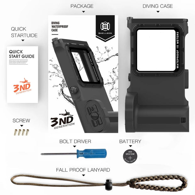 15M Bluetooth Diving Waterproof Case Housing Photo Video Taking Underwater Cover Case for iPhone Samsung Huawei Xiaomi Oneplus-The Joop Basket