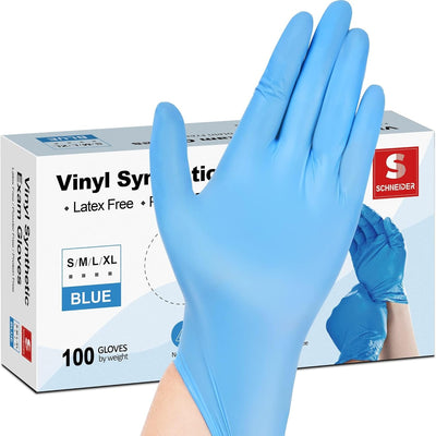 Vinyl Synthetic Exam Gloves, 4 Mil, Latex-Free Disposable Gloves for Medical, Culinary, Cleaning, and Food Preparation Use