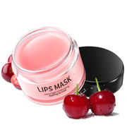 Hydrating lip mask with cherry extract for moisturizing and nourishing lips.