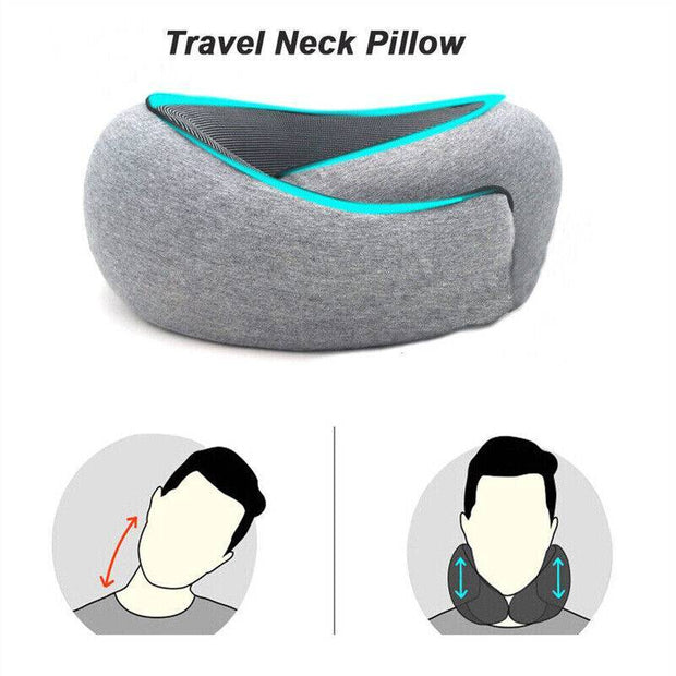 U Shaped Pillow Travel Neck Pillow Memory Foam Portable Soft Neck Head Support-The Joop Basket