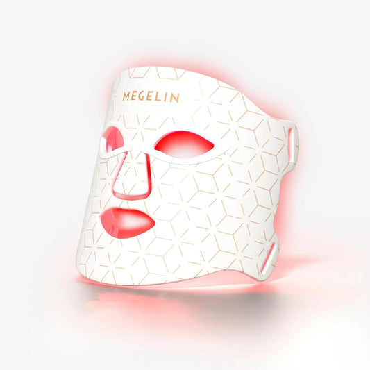 Showing MEGELIN 7 Color LED Light Therapy Face Mask White color