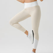 Environmental Regeneration Irregular Yoga Pants in solid color, featuring super stretch fabric for sports and fitness activities.