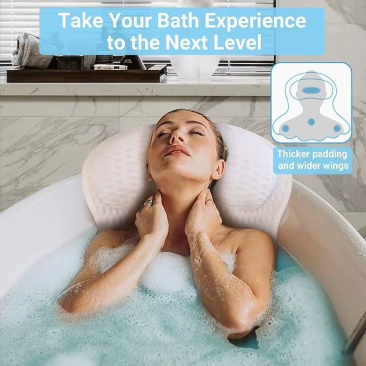 Bathtub Pillow Neck Back Support Ultra Soft 4D Breathable Mesh Spa Cushion Headrest Bathroom Accessories Soft Spa