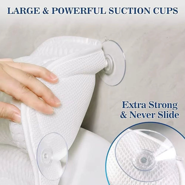 Bathtub Pillow Neck Back Support Ultra Soft 4D Breathable Mesh Spa Cushion Headrest Bathroom Accessories Soft Spa-The Joop Basket
