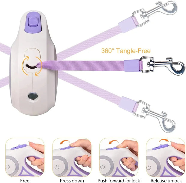 Automatic Retractable Luminous Dog Walking Rope-The Joop Basket