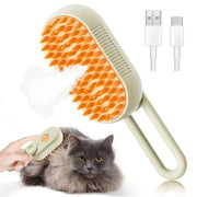 Steam Pet Brush 3-in-1 Massage Dog Steamy Brush with Rechargeable Feature for Cats and Dogs Grooming.