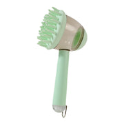 Massage brush for pets, silicone bath brush in green color.