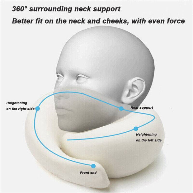 U Shaped Pillow Travel Neck Pillow Memory Foam Portable Soft Neck Head Support-The Joop Basket