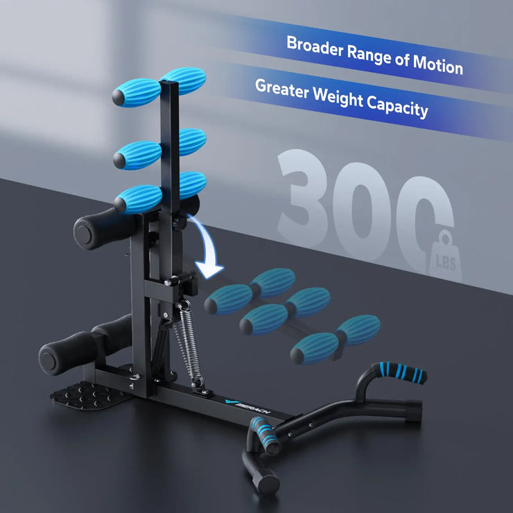 MERACH Deep Squat Machine with adjustable settings and 300 lb weight capacity in black.