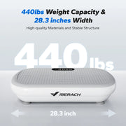 MERACH Vibration Plate Exercise Machine with 440lbs capacity and 28.3-inch width.