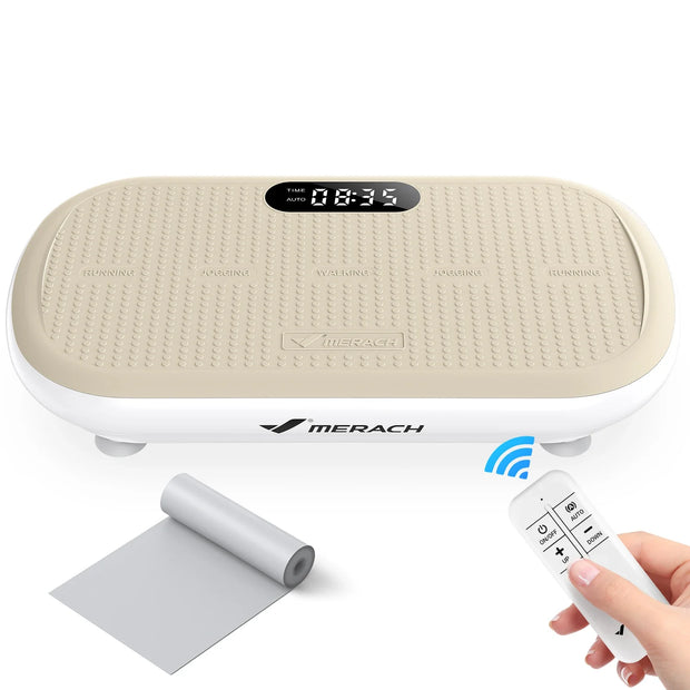 MERACH Vibration Plate Exercise Machine Bluetooth and Silicone Pedal Automatic Sensing for Lymphatic Drainage or Weight Loss Fit-The Joop Basket