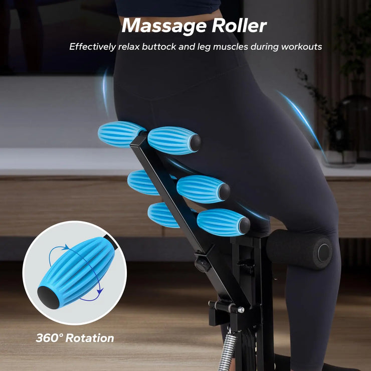MERACH Deep Squat Machine with 360-degree rotating massage rollers for glutes and legs.
