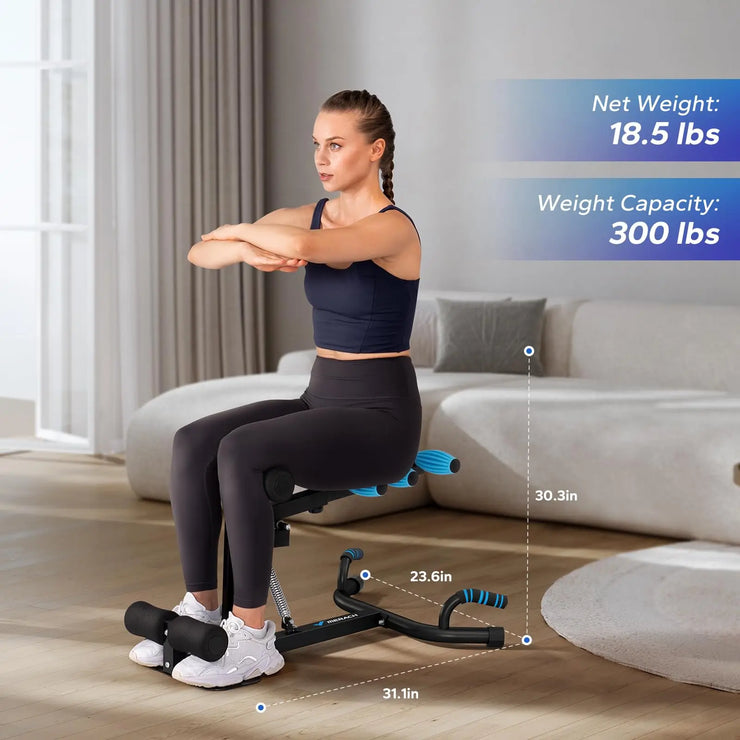 MERACH Deep Squat Machine for leg, hip, and core workouts, featuring adjustable settings and 300 lb capacity.