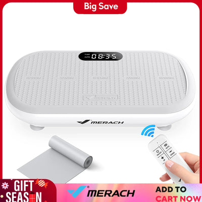 MERACH Vibration Plate Exercise Machine with Bluetooth and remote, for lymphatic drainage and weight loss.