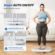 MERACH Vibration Plate Exercise Machine with Bluetooth and automatic sensing for weight loss and lymphatic drainage.