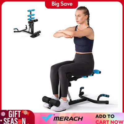 MERACH Deep Squat Machine with adjustable settings and rotating massage rollers for effective leg and core workouts.