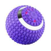 Electric fascial ball vibration massage ball in purple, ergonomic design for muscle relaxation.