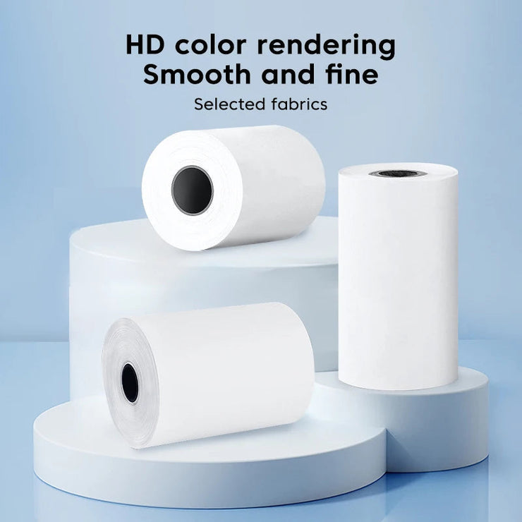 HD thermal printing paper rolls for mini printers, smooth and fine quality.