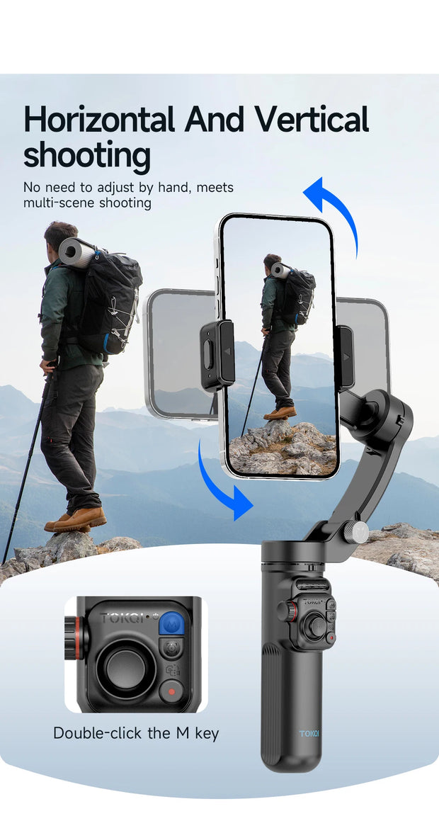 M02 Portable 3-Axis Gimbal Stabilizer Flexible AI Auto Tracker with Tripod for Vlogging for Cell Phones and Cameras-The Joop Basket