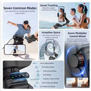 M02 Portable 3-Axis Gimbal Stabilizer Flexible AI Auto Tracker with Tripod for Vlogging for Cell Phones and Cameras-The Joop Basket