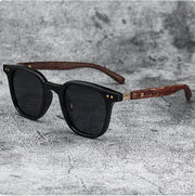 Unisex Retro Wood Grain Polarized Sunglasses – UV Protection for Outdoor & Street Style