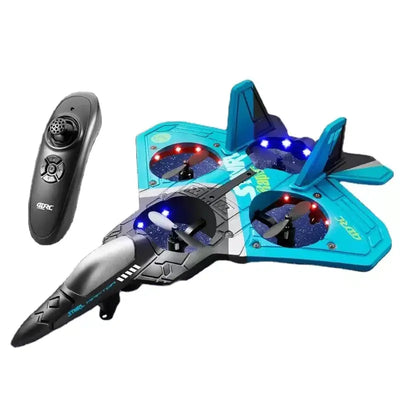 RC Airplane with remote control; V17 model featuring durable EPP foam design for thrilling flights; beginner-friendly with 2.4G control.