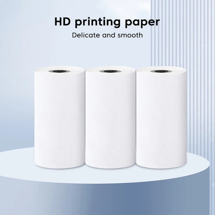HD white thermal printing paper rolls for mini printer, offering delicate and smooth high-definition printing quality.